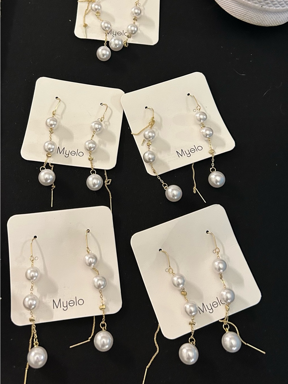 Gold Pearl Drop Earrings